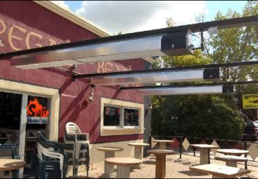 outdoor-infrared-patio-heaters-hung-from-steel-attached-to-building